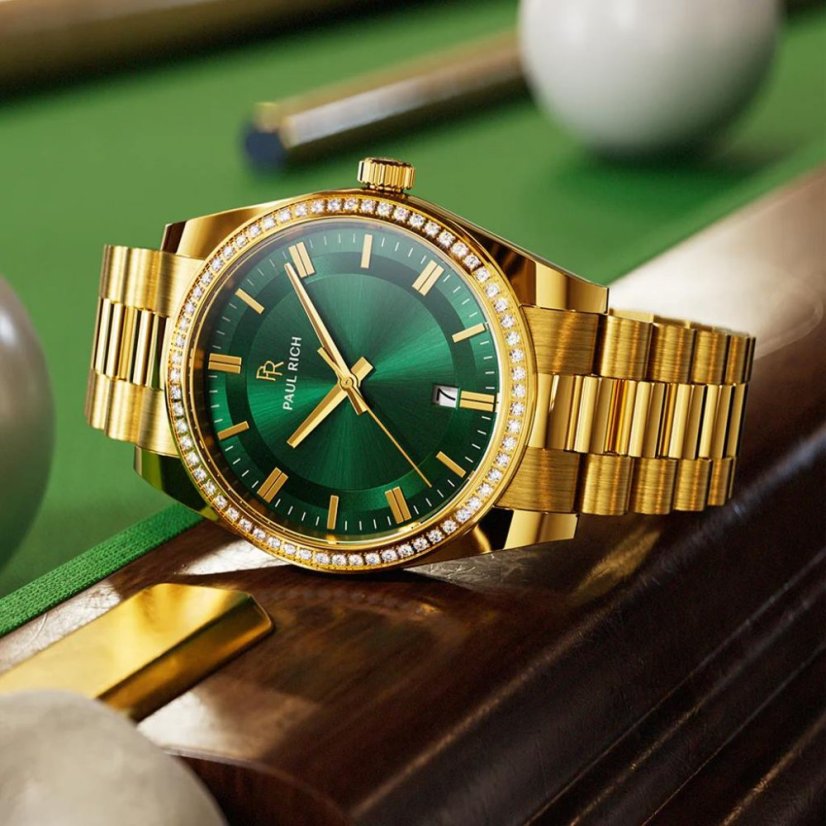 panske hodinky paul rich legacy gold green 4