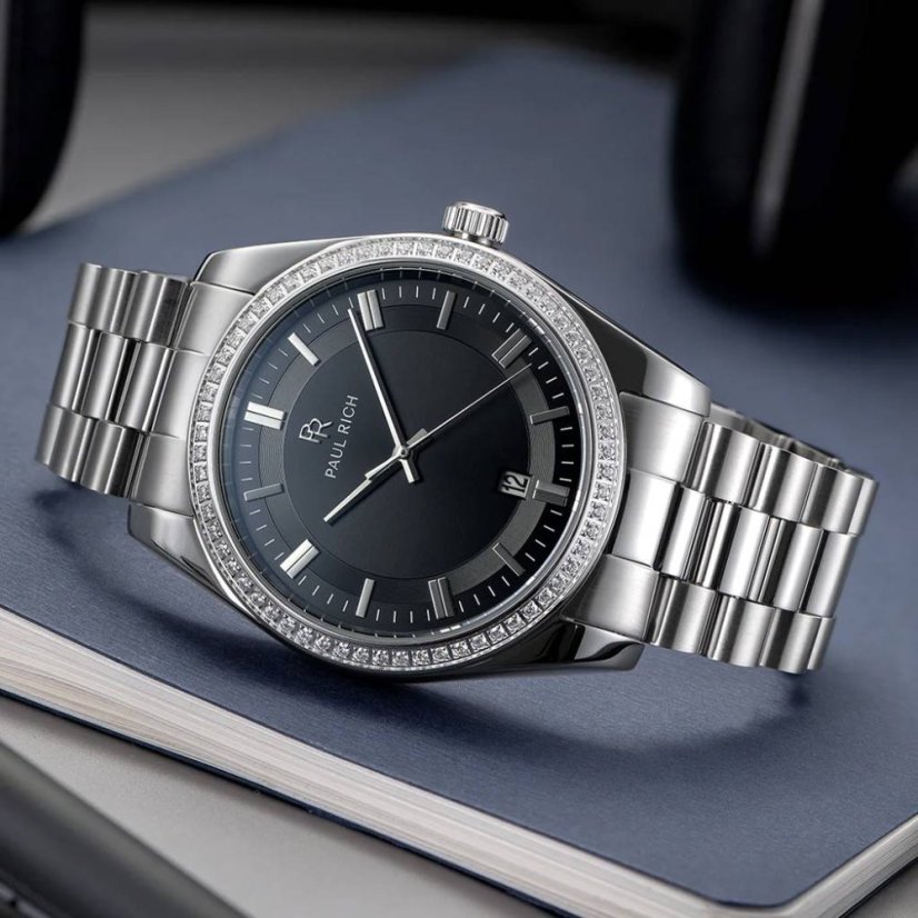 panske hodinky paul rich legacy silver black 6