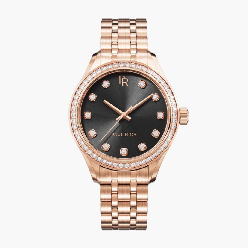 Dámske hodinky Paul Rich Crystelle Rose Gold Black